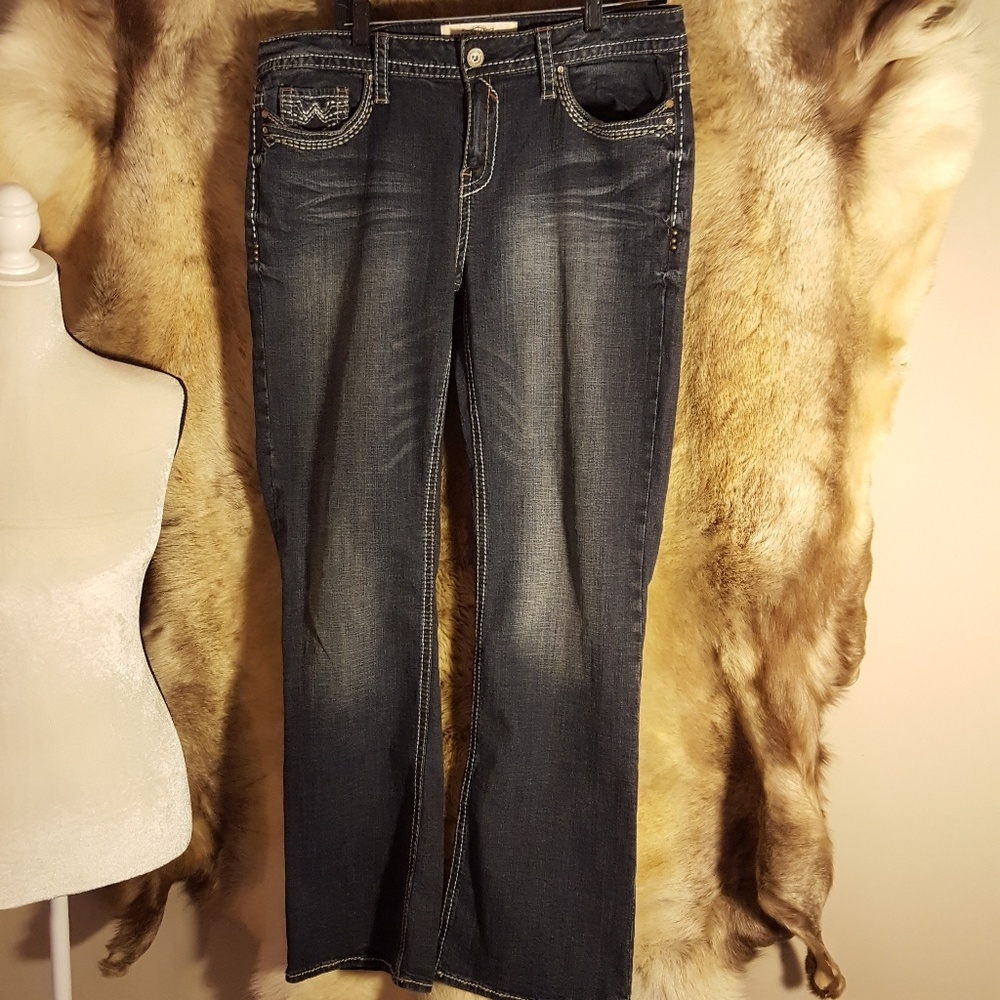 Medium Wash Boot Cut Jeans 16